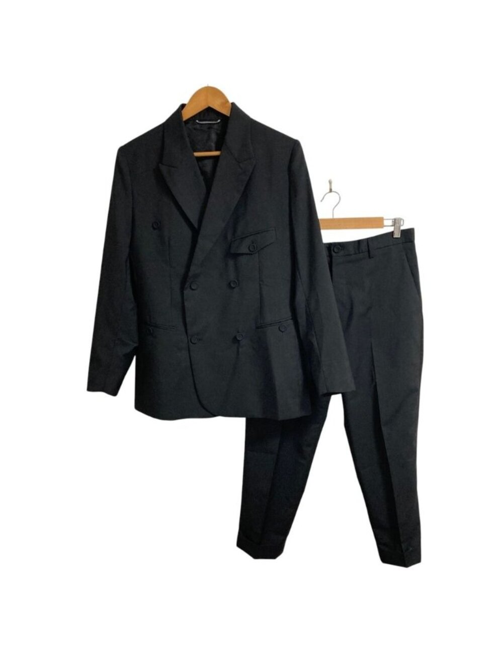 Dior Homme Double Breasted Jacket Pants Set Suit 48c Black Suits Spring 48